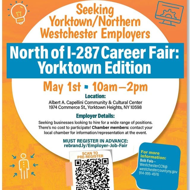 Westchester-Putnam Career Fair in Yorktown, May 1st.