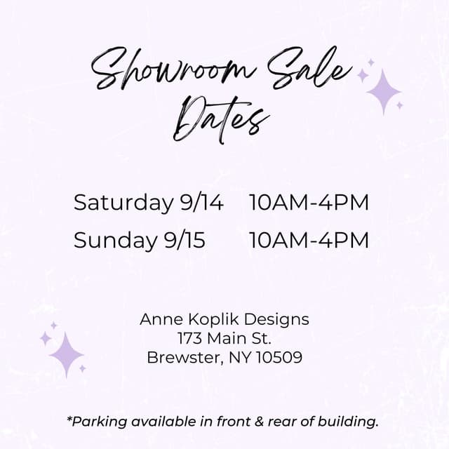 Anne Koplik Designs Jewelry Showroom Sale This Weekend