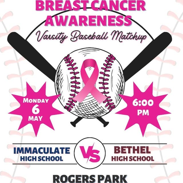 Immaculate and Bethel Varsity Baseball Games Matchup for Breast Cancer Awareness