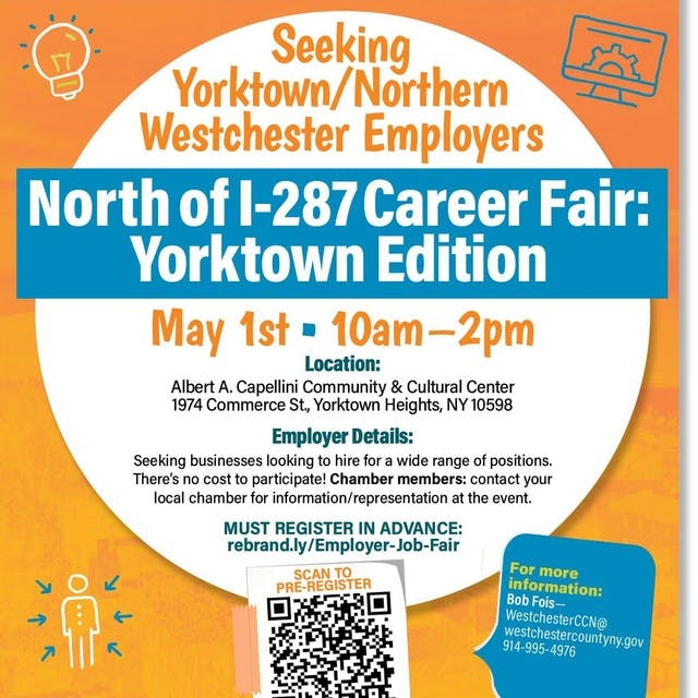 Westchester-Putnam Career Fair in Yorktown, May 1st.